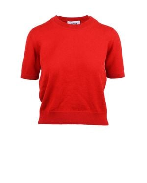 Alpha Studio Wool Under-Jacket Pullover With Crew Neck Design - Red
