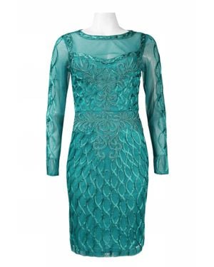 Sue Wong Embroidered Open-Back Dress - Green