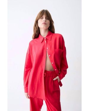 DELUC Roxa Button Down Shirt - Red