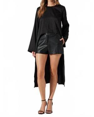 Astr Safiya Long Sleeve Top - Black