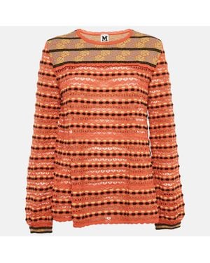 Missoni Patterned Knit Long Sleeve Top - Orange