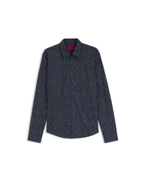 HUGO Slim-Fit Cotton Shirt - Blue