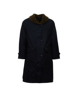 Filson Harbor Front Waxed Cotton Long Coat - Black