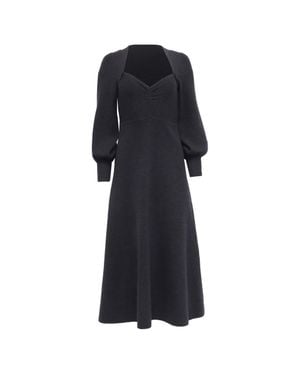 Sandro Sandro Sweetheart-Neck Puff-Sleeve Midi Dress - Black