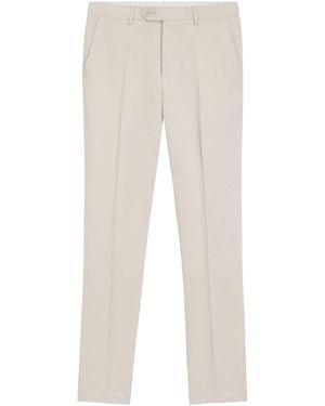 BOSS Tailored Fit Suit Pants With Pressed Creases - Natural