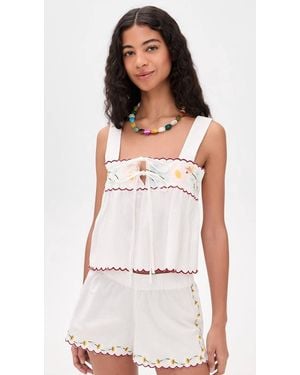 Ciao Lucia Ander Embroidered Top - White