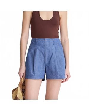 Apiece Apart Short Bari High Waist Shorts - Blue