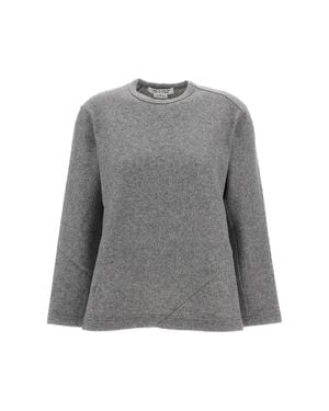 Comme des Garçons Flared Wool-Blend Crewneck Sweater - Gray
