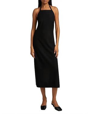 Vince Apron Halter Sleeveless Midi Dress - Black