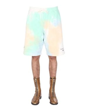 MSGM Tie Dye Pattern Bermuda - White