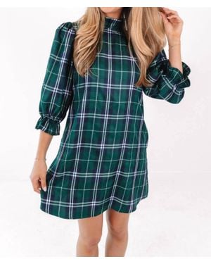 marie Jordyn Long Sleeve Bow Mini Dress - Blue