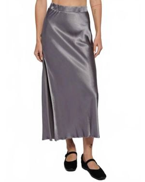 Nation Ltd Maribel Bias Skirt With Slit - Gray
