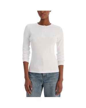Calvin Klein Cotton Long Sleeve T-Shirt - White