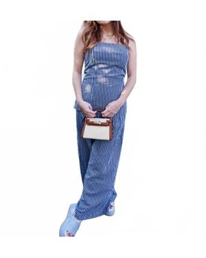 2.7 August Apparel Harbor Lines Top - Blue