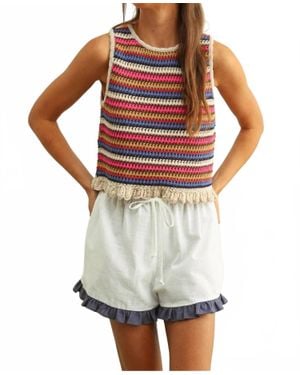 Miou Muse Sleeveless Knit Top - White