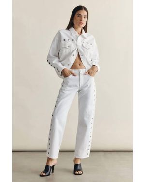 Pistola Lexi Mid Rise Bowed Straight Jean - Natural
