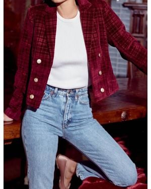 Greylin Tricia Cropped Blazer - Red