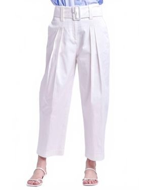 2.7 August Apparel High Waist Belted Wide Leg Pants - White