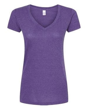 Tultex Poly-Rich V-Neck T-Shirt - Purple