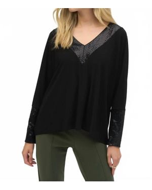 Joseph Ribkoff Sequin Boxy Top - Black