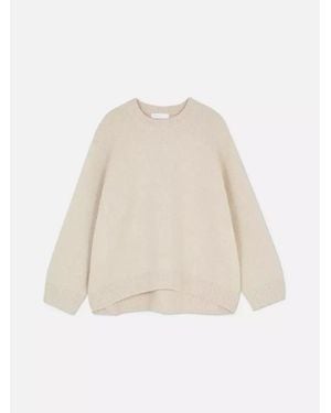 TRUEDAMES Fashion Solid Warm Thick Loose Sweater Elegant O-Neck Long Sleeve Knitted Pullover Top Autumn Tops Sweaters - White