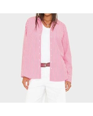 Xirena Button Down Stripe Shirt - Pink