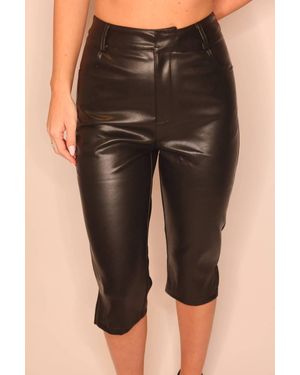 Et Clet Nicolette Leather Capri Pants - Black