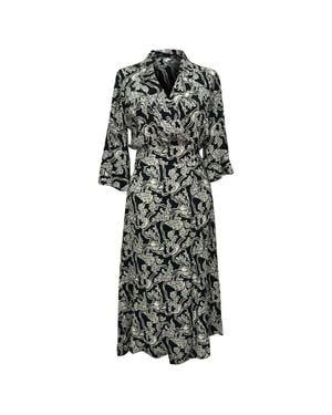 Ba&sh Printed Midi Wrap Dress - Black