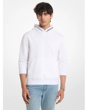 Michael Kors Logo Trim Cotton Blend Hoodie - White