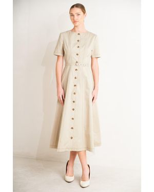 TRUEDAMES Command The Room Woven Midi Dress - Natural
