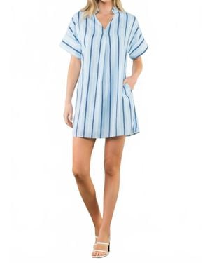 Thml Striped Shirt Dress - Blue