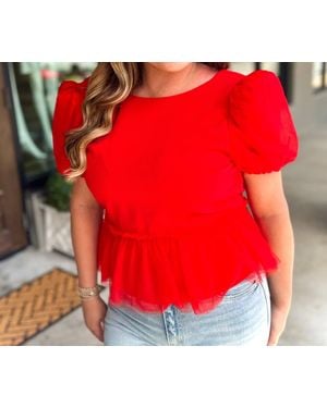 TCEC Babydoll Top - Red