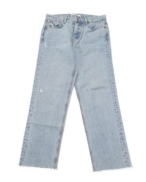 GRLFRND Helena Frayed High Rise Jeans - Blue