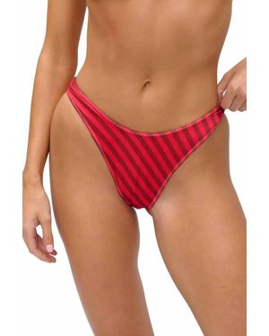 Frankie's Bikinis Jennie Dove Shine Bikini Bottom - Red