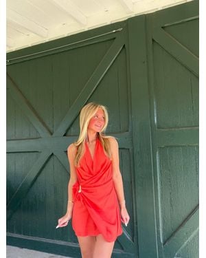 Nia Isla Wrap Mini Dress - Green