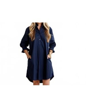 Caryn Lawn Kimberly Dress With Velvet - Blue