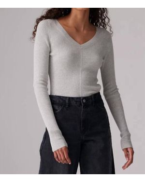 Colorush Jones Skinny Rib Top - Gray