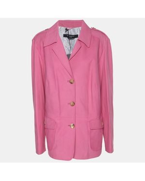Marina Rinaldi Marina Sport By Leather Breasted Blazer - Pink