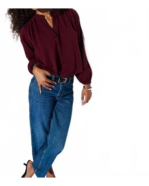 Nation Ltd Maya V-Neck Top - Blue