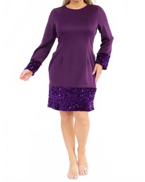 Karen T Design Mini Dress With Sequin Details - Purple