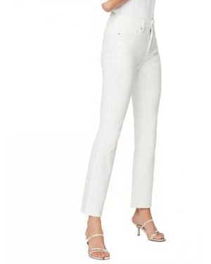 NYDJ Billie Mini Boot Ankle Fray Hem Jeans - White