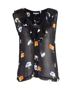 Ganni Floral Sleeveless Blouse - Black