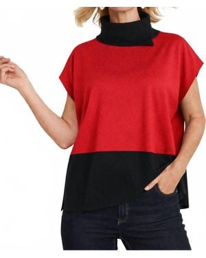 J'Envie/Eli Milano Colorblock Top - Red