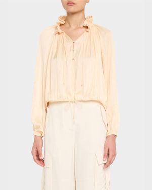 Ulla Johnson Laurette Long Sleeve Blouse - Natural