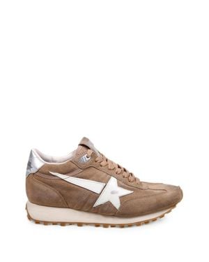 Golden Goose Taupe Suede Star Lightning Bolt Sneakers - Brown