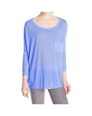 Calvin Klein Performance Three Quarter Sleeve High Low T-Shirt - Blue