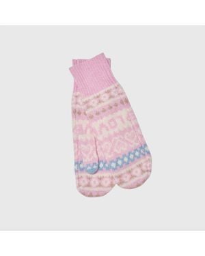 LoveShackFancy Marnella Wool Winter Mittens - Pink