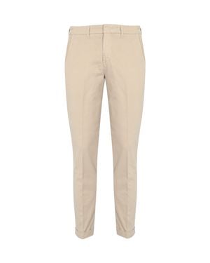 Fay Light Wheat Capri Tinto Capo Stretch Cotton Pants - Natural