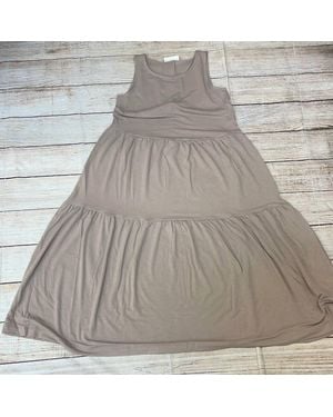 Zenana Sleeveless Tiered Midi Dress - Gray