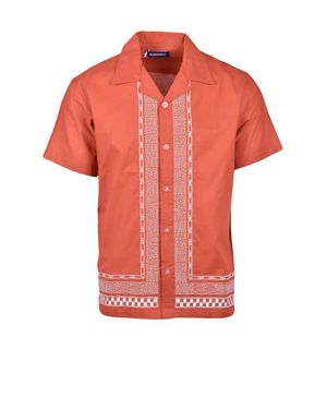 DevÁstates Geometric Boxy Shirt - Orange